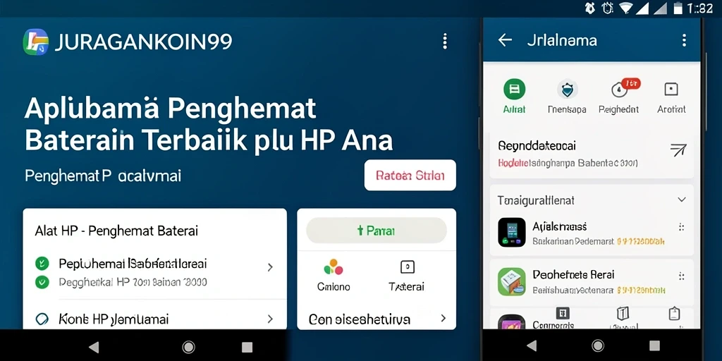 Antarmuka aplikasi JURAGANKOIN99 yang sederhana dan intuitif untuk menghemat baterai.