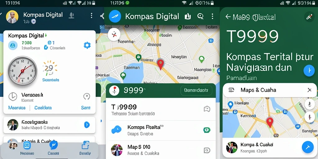 Antarmuka T9999 yang sederhana dan fungsional untuk navigasi.