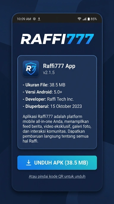 Tampilan halaman APK raffi777