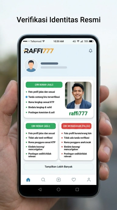 Tampilan kanal resmi raffi777